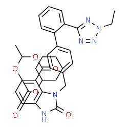 ChemSpider 2D Image | 2-DESETHOXY-2-OXO-2H-2-ETHYL CANDESARTAN CILEXETIL | C33H34N6O6