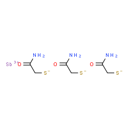 ChemSpider 2D Image | Antimony Thioglycollamide | C6H12N3O3S3Sb