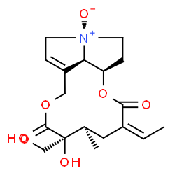 ChemSpider 2D Image | (3Z,5R,6S,12S,14aR,14bR)-3-Ethylidene-6-hydroxy-6-(hydroxymethyl)-5-methyl-3,4,5,6,9,11,13,14,14a,14b-decahydro[1,6]dioxacyclododecino[2,3,4-gh]pyrrolizine-2,7-dione 12-oxide | C18H25NO7