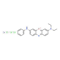 ChemSpider 2D Image | 3-Anilino-7-(diethylamino)phenoxazin-5-ium zinc chloride (1:1:3) | C22H22Cl3N3OZn