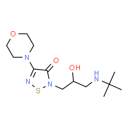 ChemSpider 2D Image | 2-[3-[(1,1-Dimethylethyl)amino]-2-hydroxypropyl]-4-(4-morpholinyl)-1,2,5-thiadiazol-3(2H)-one | C13H24N4O3S
