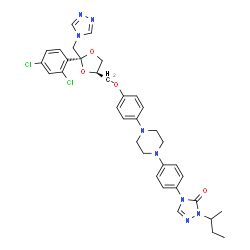 ChemSpider 2D Image | (1,2,4-Triazol-4-yl) itraconazole | C35H38Cl2N8O4