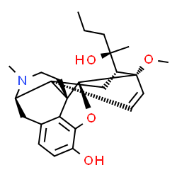 ChemSpider 2D Image | (5beta,14beta,18R)-18-[(2R)-2-Hydroxy-2-pentanyl]-6-methoxy-17-methyl-7,8-didehydro-18,19-dihydro-4,5-epoxy-6,14-ethenomorphinan-3-ol | C25H33NO4