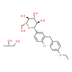 ChemSpider 2D Image | DAPAGLIFLOZIN PROPANEDIOL ANHYDROUS | C24H33ClO8