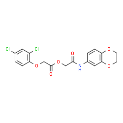 ChemSpider 2D Image | 2-(2,3-Dihydro-1,4-benzodioxin-6-ylamino)-2-oxoethyl (2,4-dichlorophenoxy)acetate | C18H15Cl2NO6