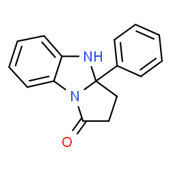 ChemSpider 2D Image | 3a-Phenyl-2,3,3a,4-tetrahydro-1H-pyrrolo[1,2-a]benzimidazol-1-one | C16H14N2O