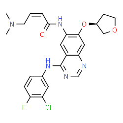 ChemSpider 2D Image | (2Z)-N-{4-[(3-Chloro-4-fluorophenyl)amino]-7-[(3S)-tetrahydro-3-furanyloxy]-6-quinazolinyl}-4-(dimethylamino)-2-butenamide | C24H25ClFN5O3