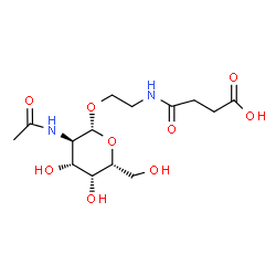 ChemSpider 2D Image | 4-({2-[(2-Acetamido-2-deoxy-beta-D-galactopyranosyl)oxy]ethyl}amino)-4-oxobutanoic acid | C14H24N2O9