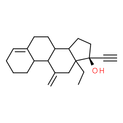 ChemSpider 2D Image | (17S)-13-Ethyl-17-ethynyl-11-methylene-2,3,6,7,8,9,10,11,12,13,14,15,16,17-tetradecahydro-1H-cyclopenta[a]phenanthren-17-ol | C22H30O