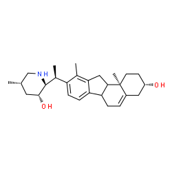 ChemSpider 2D Image | (3beta,8xi,9xi,23R)-14,15,16,17-Tetradehydroveratraman-3,23-diol | C27H39NO2