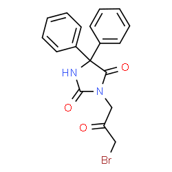 ChemSpider 2D Image | 3-(3-Bromo-2-oxopropyl)-5,5-diphenyl-2,4-imidazolidinedione | C18H15BrN2O3