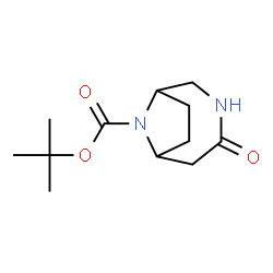 ChemSpider 2D Image | tert-butyl 4-oxo-3,9-diazabicyclo[4.2.1]nonane-9-carboxylate | C12H20N2O3