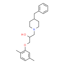 ChemSpider 2D Image | 1-(4-Benzyl-1-piperidinyl)-3-(2,5-dimethylphenoxy)-2-propanol | C23H31NO2