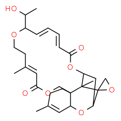ChemSpider 2D Image | (12'E,18'E,20'E)-17'-(1-Hydroxyethyl)-5',13',25'-trimethyl-11'H,22'H-spiro[oxirane-2,26'-[2,10,16,23]tetraoxatetracyclo[22.2.1.0~3,8~.0~8,25~]heptacosa[4,12,18,20]tetraene]-11',22'-dione | C29H38O8