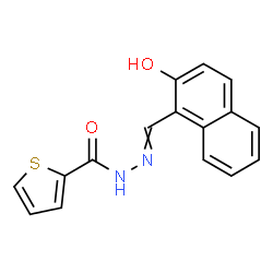 ChemSpider 2D Image | N'-[(2-Hydroxy-1-naphthyl)methylene]-2-thiophenecarbohydrazide | C16H12N2O2S