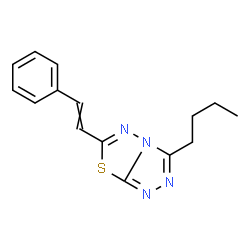 ChemSpider 2D Image | 3-Butyl-6-(2-phenylvinyl)[1,2,4]triazolo[3,4-b][1,3,4]thiadiazole | C15H16N4S
