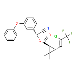 ChemSpider 2D Image | (R)-Cyano(3-phenoxyphenyl)methyl (1S,3R)-3-[(1Z)-2-chloro-3,3,3-trifluoro-1-propen-1-yl]-2,2-dimethylcyclopropanecarboxylate | C23H19ClF3NO3