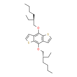 ChemSpider 2D Image | 4-{[(2R)-2-Ethylhexyl]oxy}-8-{[(2S)-2-ethylhexyl]oxy}thieno[2,3-f][1]benzothiophene | C26H38O2S2