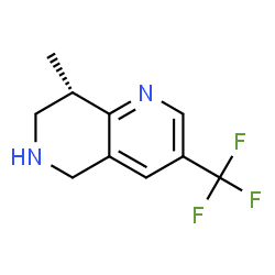 ChemSpider 2D Image | (8S)-8-Methyl-3-(trifluoromethyl)-5,6,7,8-tetrahydro-1,6-naphthyridine | C10H11F3N2