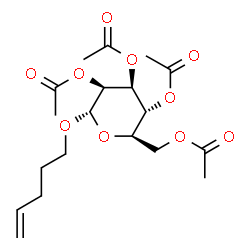 ChemSpider 2D Image | 4-Penten-1-yl 2,3,4,6-tetra-O-acetyl-alpha-D-mannopyranoside | C19H28O10