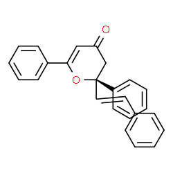 ChemSpider 2D Image | (2R)-2,6-Diphenyl-2-[(E)-2-phenylvinyl]-2,3-dihydro-4H-pyran-4-one | C25H20O2