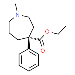 ChemSpider 2D Image | Ethyl (4R)-1-methyl-4-phenyl-4-azepanecarboxylate | C16H23NO2