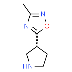 ChemSpider 2D Image | 3-Methyl-5-[(3R)-3-pyrrolidinyl]-1,2,4-oxadiazole | C7H11N3O