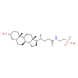 ChemSpider 2D Image | 2-{[(3alpha,5beta,8alpha,9beta,14beta)-3-Hydroxy-24-oxocholan-24-yl]amino}ethanesulfonic acid | C26H45NO5S