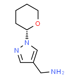 ChemSpider 2D Image | 1-{1-[(2S)-Tetrahydro-2H-pyran-2-yl]-1H-pyrazol-4-yl}methanamine | C9H15N3O