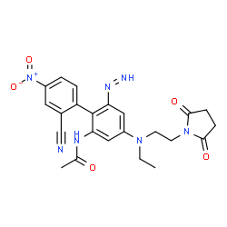 ChemSpider 2D Image | N-(2'-Cyano-6-diazenyl-4-{[2-(2,5-dioxo-1-pyrrolidinyl)ethyl](ethyl)amino}-4'-nitro-2-biphenylyl)acetamide | C23H23N7O5