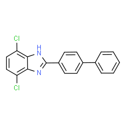 ChemSpider 2D Image | 2-(4-Biphenylyl)-4,7-dichloro-1H-benzimidazole | C19H12Cl2N2