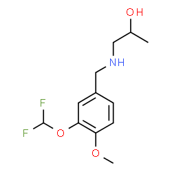 ChemSpider 2D Image | 1-{[3-(Difluoromethoxy)-4-methoxybenzyl]amino}-2-propanol | C12H17F2NO3