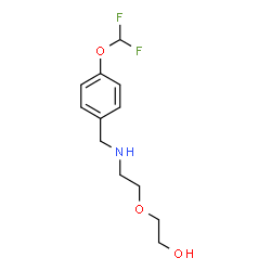 ChemSpider 2D Image | 2-(2-{[4-(Difluoromethoxy)benzyl]amino}ethoxy)ethanol | C12H17F2NO3