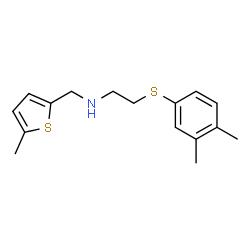 ChemSpider 2D Image | 2-[(3,4-Dimethylphenyl)sulfanyl]-N-[(5-methyl-2-thienyl)methyl]ethanamine | C16H21NS2