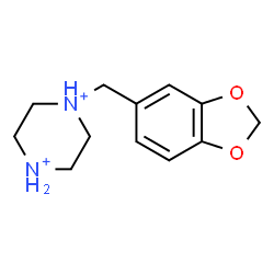 ChemSpider 2D Image | 1-(1,3-Benzodioxol-5-ylmethyl)piperazinediium | C12H18N2O2