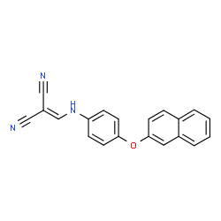 ChemSpider 2D Image | ({[4-(2-Naphthyloxy)phenyl]amino}methylene)malononitrile | C20H13N3O