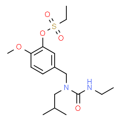 ChemSpider 2D Image | 5-{[(Ethylcarbamoyl)(isobutyl)amino]methyl}-2-methoxyphenyl ethanesulfonate | C17H28N2O5S