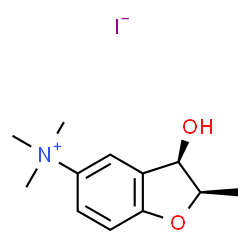 ChemSpider 2D Image | (2R,3R)-3-Hydroxy-N,N,N,2-tetramethyl-2,3-dihydro-1-benzofuran-5-aminium iodide | C12H18INO2