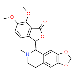 ChemSpider 2D Image | (3S)-6,7-Dimethoxy-3-(6-methyl-5,6,7,8-tetrahydro[1,3]dioxolo[4,5-g]isoquinolin-5-yl)-2-benzofuran-1(3H)-one | C21H21NO6