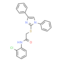 ChemSpider 2D Image | N-(2-Chlorophenyl)-2-[(1,4-diphenyl-1H-imidazol-2-yl)sulfanyl]acetamide | C23H18ClN3OS