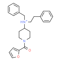 ChemSpider 2D Image | N-Benzyl-1-(2-furoyl)-N-(2-phenylethyl)-4-piperidinaminium | C25H29N2O2