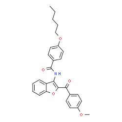 ChemSpider 2D Image | N-[2-(4-Methoxybenzoyl)-1-benzofuran-3-yl]-4-(pentyloxy)benzamide | C28H27NO5