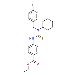 ChemSpider 2D Image | Ethyl 4-{[cyclohexyl(4-fluorobenzyl)carbamothioyl]amino}benzoate | C23H27FN2O2S