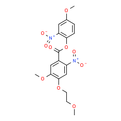 ChemSpider 2D Image | 4-Methoxy-2-nitrophenyl 5-methoxy-4-(2-methoxyethoxy)-2-nitrobenzoate | C18H18N2O10