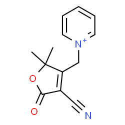 ChemSpider 2D Image | 1-[(4-Cyano-2,2-dimethyl-5-oxo-2,5-dihydro-3-furanyl)methyl]pyridinium | C13H13N2O2