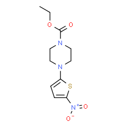 ChemSpider 2D Image | Ethyl 4-(5-nitro-2-thienyl)-1-piperazinecarboxylate | C11H15N3O4S