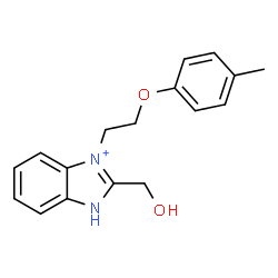 ChemSpider 2D Image | 2-(Hydroxymethyl)-3-[2-(4-methylphenoxy)ethyl]-1H-benzimidazol-3-ium | C17H19N2O2
