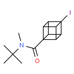 ChemSpider 2D Image | N-(tert-Butyl)-4-iodo-N-methyl-1-cubanecarboxamide | C14H18INO