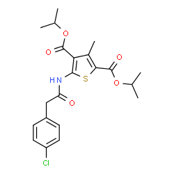 ChemSpider 2D Image | Diisopropyl 5-{[(4-chlorophenyl)acetyl]amino}-3-methyl-2,4-thiophenedicarboxylate | C21H24ClNO5S