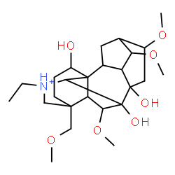 ChemSpider 2D Image | 20-Ethyl-1,7,8-trihydroxy-6,14,16-trimethoxy-4-(methoxymethyl)aconitan-20-ium | C25H42NO7